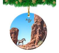 Céramique À Suspendre Parc des Pionniers De St. George, Utah Ornement en Céramique Vintage Ornements d'arbre De Noël Esthétique Pendentifs Décoration pour Home Decor Maison Enfant 7.3CM