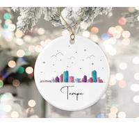 Céramique À Suspendre Paysage Urbain De Tempe, Points De Repère De Tempe, Graphique De L'Horizon Ornement en Céramique Esthétique Boule De Noëls Vintage Décoration d'arbre De Noël pour 7.3CM