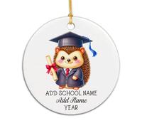 Céramique À Suspendre Remise des Diplômes du Hérisson Arbre De Noël Ornements Décoration Ornements d'arbre De Noël pour Home Decor Enfant Fête De Vacances 7.3 CM