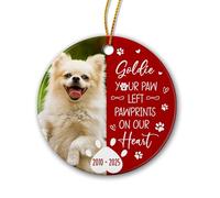 Céramique À Suspendre Tes Empreintes De Pattes Ont Laissé des Traces sur Mon Cœur. Ornement en Céramique Esthétique Pendentifs Décoration Détachables Ornements d'arbre De Noël pour Fête Maison