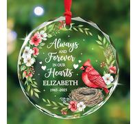 Céramique À Suspendre Toujours Et À Jamais dans Nos Cœurs Arbre De Noël Ornements Rétro Boule De Noëls pour Fête du Nouvel Enfant Maison 7.3 Cm