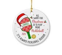 Céramique À Suspendre Tout Ce Que Je Veux, C'est Jouer Plus Ornement en Céramique Vintage Pendentifs Décoration Personnalisée Ornements d'arbre De Noël pour Fête du Nouvel Fête Maison 7.3CM