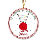 Céramique À Suspendre Tout Ce Que Je Veux pour Noël, C'est du Fil Ornement en Céramique Esthétique Boule De Noëls Vintage Décoration d'arbre De Noël pour Fête Fête du Nouvel Maison 7.3CM