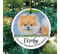 Céramique À Suspendre Tu As Laissé des Empreintes De Pattes dans Nos Cœurs, Chien Ornement en Céramique Vintage Ornements d'arbre De Noël Personnalisée Pendentifs Décoration pour Fête 7.3CM