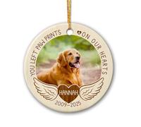 Céramique À Suspendre Tu As Laissé des Empreintes De Pattes dans Nos Cœurs. Ornement en Céramique Esthétique Décoration d'arbre De Noël Vintage Pendentifs Décoration pour Enfant Fête Home Decor