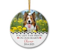 Céramique À Suspendre Tu As Laissé des Empreintes De Pattes dans Nos Cœurs. Ornement en Céramique Personnalisée Décoration d'arbre De Noël Vintage Pendentifs Décoration pour Fête Enfant
