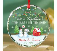 Céramique À Suspendre Verre. Ensemble, Ils Ont Construit Une Vie Qu'Ils Aimaient. Ornement en Céramique Détachables Ornements d'arbre De Noël Personnalisée Pendentifs Décoration pour Enfant Fête