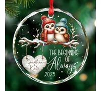 Céramique À Suspendre Verre, Le Début De Toujours Ornement en Céramique Personnalisée Pendentifs Décoration Vintage Ornements d'arbre De Noël pour Home Decor Maison Enfant