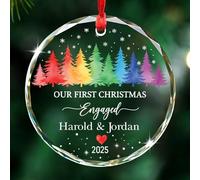 Céramique À Suspendre Verre, Notre Première Fiancée Ornement en Céramique Personnalisée Boule De Noëls Vintage Pendentifs Décoration pour Enfant Home Decor Maison