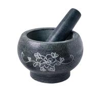 Céramique ail gingembre pestle set, Bluestone Mortier Pilon Ensemble Ail Gingembre Épices Gris Plusieurs Tailles(20x12cm)