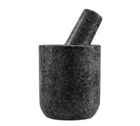 Céramique ail gingembre pestle set, Ensemble de pilons moulin à épices ail gingembre noir gris 2 tailles(Black,13x15cm)