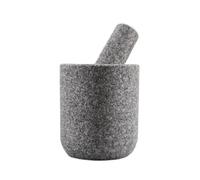 Céramique ail gingembre pestle set, Ensemble de pilons moulin à épices ail gingembre noir gris 2 tailles(Gray,11x13cm)