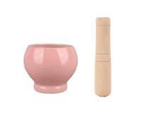 Céramique ail gingembre pestle set, Ensemble mortier et pilon en céramique, multicolore, 9,5 x,7 cm(Pink)