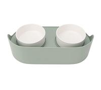 Céramique Cat Bols SurélevéS S Spine Cervicale Double Aliments élevéS Bols SurélevéS pour Les Fournitures pour Chats Vert NO S CÉRAMIQUE Cat Élévé BowlSno Eleva Côtés Arrondis en Toute Sécurité