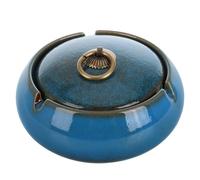 Céramique Cendrier de Bureau Coupe-vent, avec Couvercle Grand Modèle | Ashtray Ceramic, Cendrier sans Fumée, Usage Bureau et Groupe, Finition Rustique Élégante