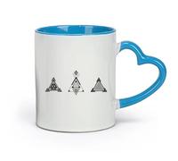 céramique Coffret cadeau pour tasse à latte avec anse Symbole d'alchimie de ligne de géométrie sacrée （11oz/320ml） Pour la maison et le bureau Bleu