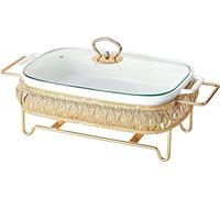 Céramique Crotage Plat Chafer Buffet Server Réchauffeur Bac Food Buffets Food Food Force for Fêtes Buffet Set Plats, pour Le Mariage, Les fêtes, Le Banquet, la Restauration, 31 cm