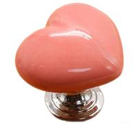 Céramique Cœur pour tiroir 5cm pour déco Céramique Cœur pour(pink-S) | Matériau céramique pour robuste, résistance à l'usure, alliage de zinc, couleurs vives, longue durée de vie
