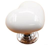 Céramique Cœur pour tiroir 5cm pour déco Céramique Cœur pour(white-S) | Matériau céramique pour robuste, résistance à l'usure, alliage de zinc, couleurs vives, longue durée de vie