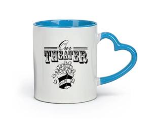 céramique Grandes tasses à thé, café et chocolat chaud Notre marque de théâtre et de cinéma （11oz/320ml） Cadeau humoristique pour les amateurs de café, les collègues et les amis Bleu