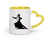 céramique Grandes tasses pour boissons chaudes Musique de danse de la passion du couple Tango Passion Dance （11oz/320ml） Café ou cadeau Jaune