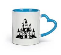 céramique Grandes tasses pour boissons chaudes une silhouette classique d'un château de conte de fées parfait （11oz/320ml） Café ou cadeau Bleu