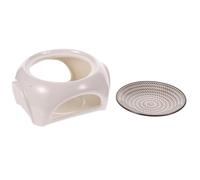 Céramique Lampe D'aromathérapie à Cire Blanche pour Bureau et Étude | Brûleur Décoratif Compact, Usage Simple, Cubes Parfumés et Bougie Chauffe-plat, Relaxation Douce