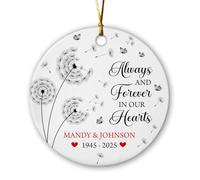 Céramique Ornements De Noël, À Jamais dans Nos Cœurs Céramique À Suspendre Décoration De Sapin De Noël avec Ficelle 7.3Cm