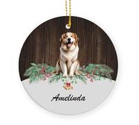 Céramique Ornements De Noël, avec Ficelle Amoureux des Chiens des Pyrénées Pendentif pour Décorations Décoration De Sapin De Noël 7.3Cm