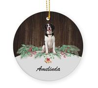 Céramique Ornements De Noël, avec Ficelle Amoureux des Chiens Épagneuls Bretons Noirs Céramique À Suspendre Arbre De Noël Ornements 7.3Cm