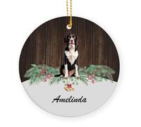 Céramique Ornements De Noël, avec Ficelle Amoureux des Chiens Épagneuls Bretons Noirs Céramique À Suspendre Décoration Sapin De Noel 7.3Cm