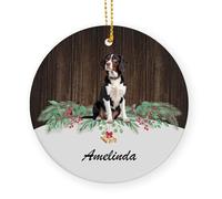 Céramique Ornements De Noël, avec Ficelle Amoureux des Chiens Épagneuls Bretons Noirs Pendentif pour Décorations Déco Sapin Noël 7.3Cm