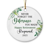 Céramique Ornements De Noël, Bonne Retraite Aux Nouveaux Retraités Pendentif pour Décorations Arbre De Noël Ornements avec Ficelle 7.3Cm