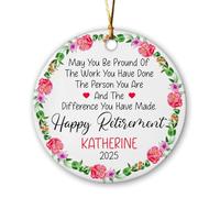 Céramique Ornements De Noël, Bonne Retraite ! Céramique À Suspendre Arbre De Noël Ornements avec Ficelle 7.3Cm