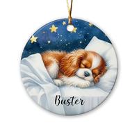 Céramique Ornements De Noël, Cavalier King Charles Spaniel Céramique À Suspendre Décoration De Noël avec Ficelle 7.3Cm