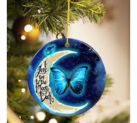 Céramique Ornements De Noël, Céramique à Suspendre, Je t'aime jusqu'à la Lune et Retour, Papillon, Décoration De Noël en Porcelaine, avec Ficelle