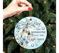 Céramique Ornements De Noël, Céramique à Suspendre, Vivez comme si Quelqu'un Avait laissé la Porte Ouverte, Déco Sapin Noël, avec Ficelle
