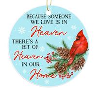Céramique Ornements De Noël, Céramique Pendentif, Parce Que Quelqu'un Que Nous Aimons est au Paradis, Arbre De Noël Ornements, avec Ficelle