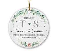 Céramique Ornements De Noël, Fiancés, Et L'Aventure Commence ! Pendentif pour Décorations Décoration De Noël avec Ficelle 7.3Cm