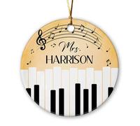 Céramique Ornements De Noël, Professeur De Musique Touches De Piano Appréciation des Musiciens Céramique À Suspendre Décoration De Sapin De Noël avec Ficelle 7.3Cm