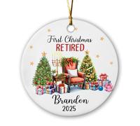 Céramique Ornements De Noël, Retraite d'un Collègue Pendentif pour Décorations Décoration De Noël avec Ficelle 7.3Cm