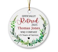 Céramique Ornements De Noël, Retraité Officiellement Céramique À Suspendre Décoration Arbre De Noël Pendentif avec Ficelle 7.3Cm