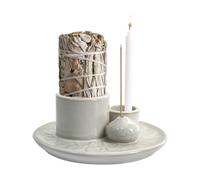 Céramique Porte Encens -Multifonctionnel 4 en 1, Facile à Nettoyer Porte Encens Baton, Support Encens pour La Sauge, Bois Sacré, Porte-Encens pour La Méditation, La Relaxation