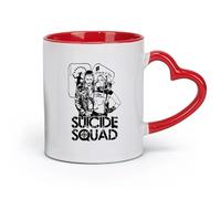céramique Tasse à café avec anse - Céramique classique Personnages de films comiques et sympas （11oz/320ml） Pour café, flocons d'avoine, thé, facile à nettoyer Rouge