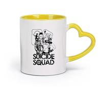 céramique Tasse à café avec anse - Céramique classique Personnages de films comiques et sympas （11oz/320ml） Pour café, flocons d'avoine, thé, facile à nettoyer Jaune