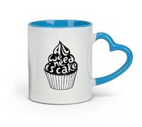 céramique Tasse à café Ce dont nous avons besoin, c'est d'un gâteau, de bonbons, d'un café, d'un fast-food （11oz/320ml） Restaurant, bureau Bleu