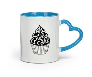 céramique Tasse à café Ce dont nous avons besoin, c'est d'un gâteau, de bonbons, d'un café, d'un fast-food （11oz/320ml） Restaurant, bureau Bleu