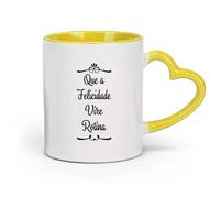 céramique Tasse à café élégante Le bonheur portugais devient une routine quotidienne Amour familial Que A Felicidade Vire Rotina （11oz/320ml） Restaurant, bureau Jaune