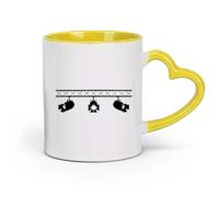 céramique Tasse à café, Scène de danse à l'honneur Cinéma à l'honneur Scène de chanteur éclair （11oz/320ml） Pour café, flocons d'avoine, thé, facile à nettoyer Jaune