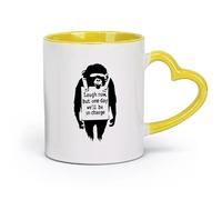 céramique Tasse - Céramique Graffiti de rue de singe Chimpanzé travaillant maintenant Gorille riant Intelligent （11oz/320ml） Toutes occasions Jaune